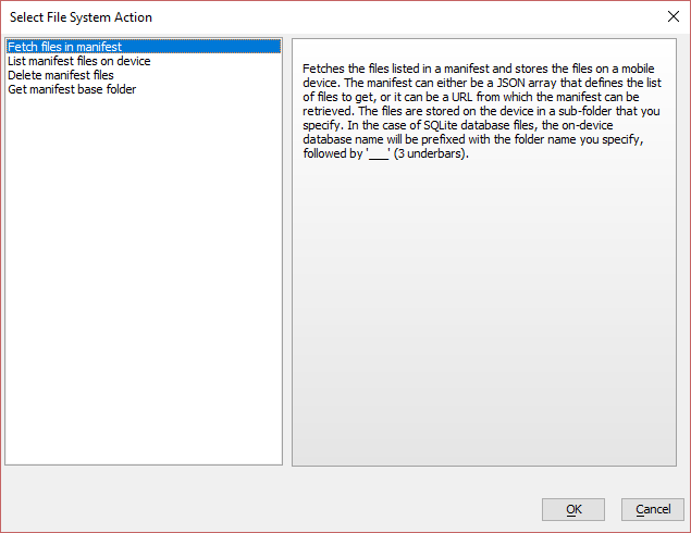 Pgmanifest Actions
